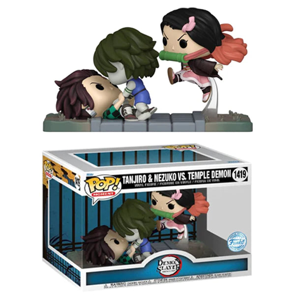 Funko Demon Slayer: Kimetsu No Yaiba Pop Moment Tanjiro & Nezuko Vs. Temple Demon Vinyl Figure Hot Topic Exclusive