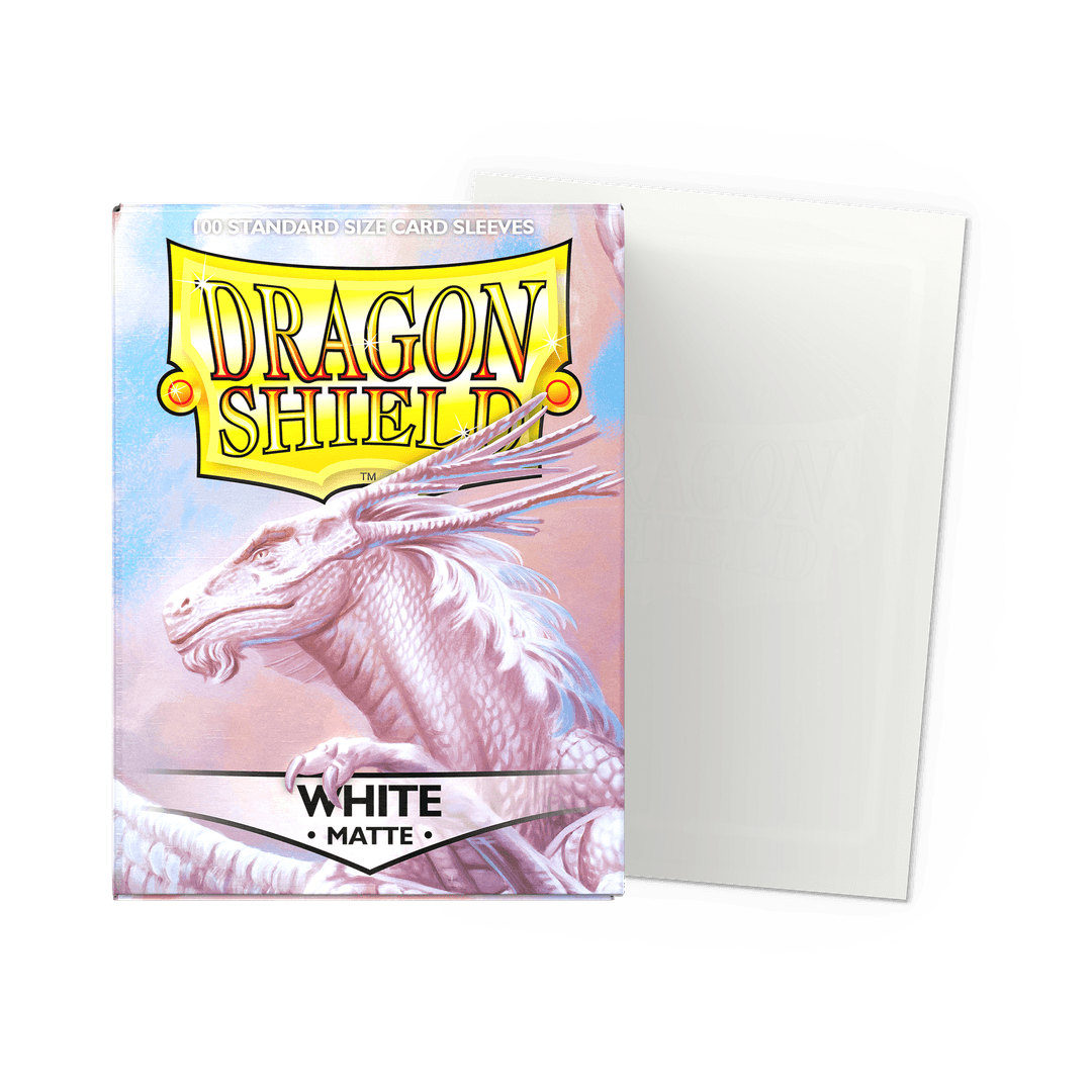 White - 100 Matte Sleeves - Standard Size
