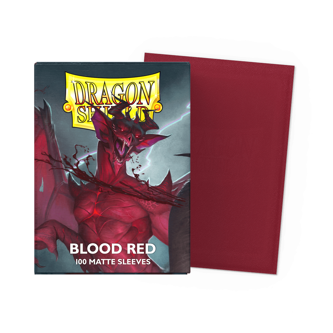 Blood Red - 100 Matte Sleeves - Standard Size