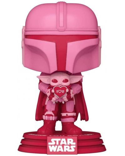 Funko POP! Valentines Figure: Star Wars - The Mandalorian with Grogu (Special Edition) #498 фигурка