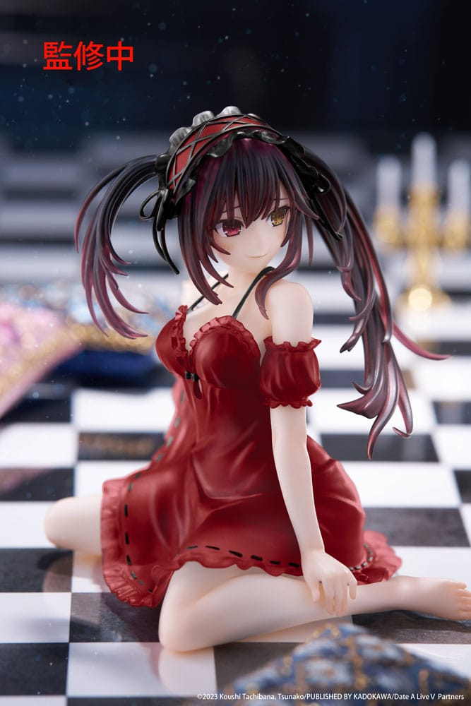 Date A Live V PVC Statue Desktop Cute Kurumi Tokisaki Nightwear Ver. Renewal 13 cm