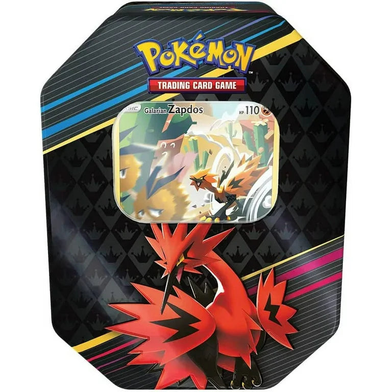 Pokémon TCG: Crown Zenith Tin – Galarian Zapdos (1 foil card and 5 booster packs)