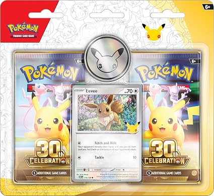 Pokémon TCG: 30th Celebration 2-Pack Blister (1 Foil Card, 1 Coin & 2 Boosters)