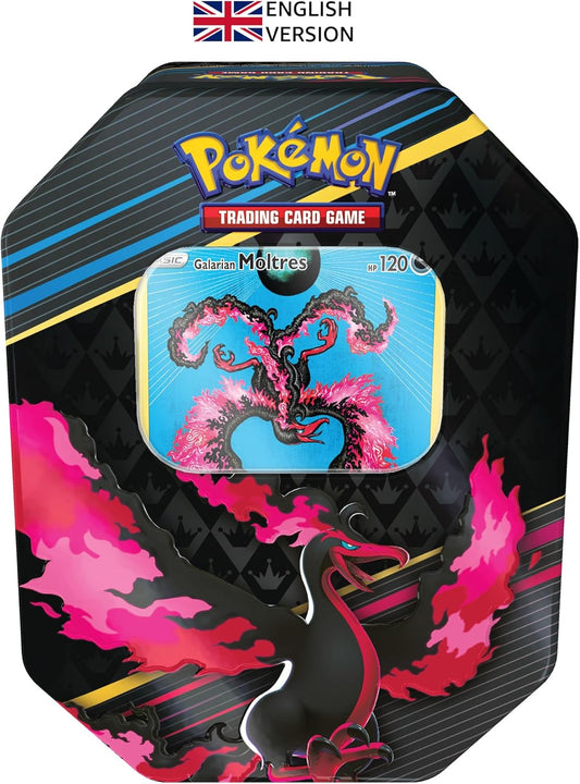 Pokémon TCG: Crown Zenith Tin – Galarian Moltres (1 foil card and 5 booster packs)