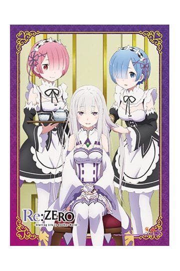 Re:Zero Starting Life in Another World Wall Scroll Emilia, Rem & Ram платно за стена