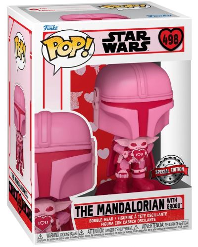 Funko POP! Valentines Figure: Star Wars - The Mandalorian with Grogu (Special Edition) #498 фигурка