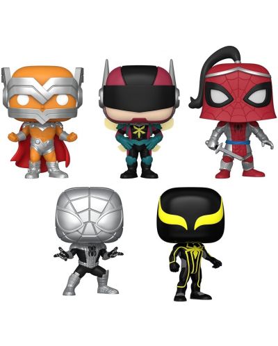 Funko POP! Marvel: Spider-Man - Prodigy, The Hornet, Prince of Arachne, Spider-Armor MK I, Spider-Armor MK II (Amazon Exclusive) фигурки