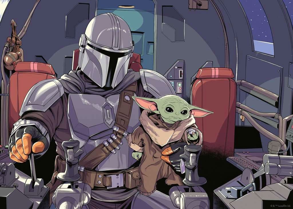 Star Wars The Mandalorian Jigsaw Puzzle Cartoon (1000 pieces) Пъзел