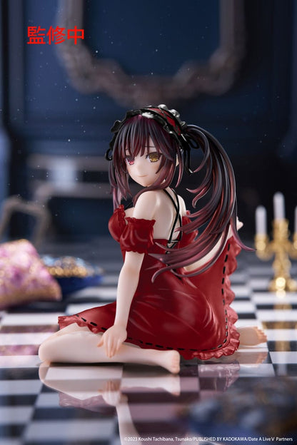 Date A Live V PVC Statue Desktop Cute Kurumi Tokisaki Nightwear Ver. Renewal 13 cm